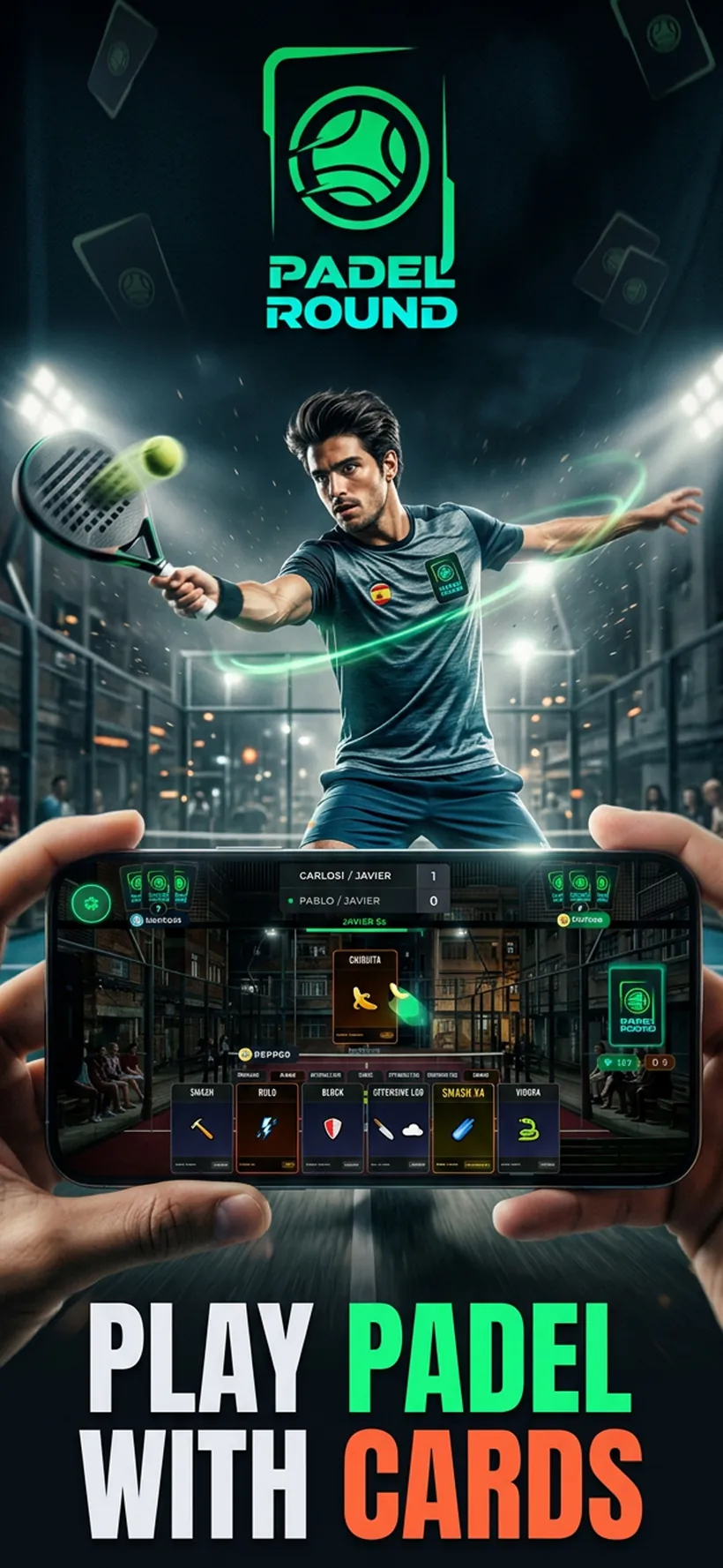 PadelRound gameplay — play padel with cards